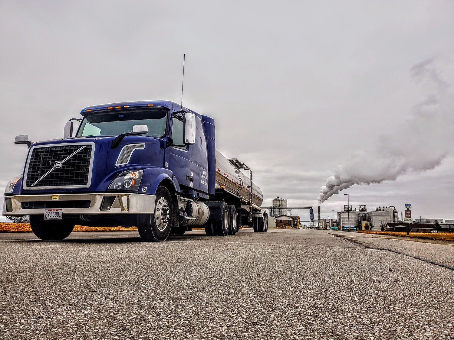 Wellert Trucking tanker truck in warehouse
